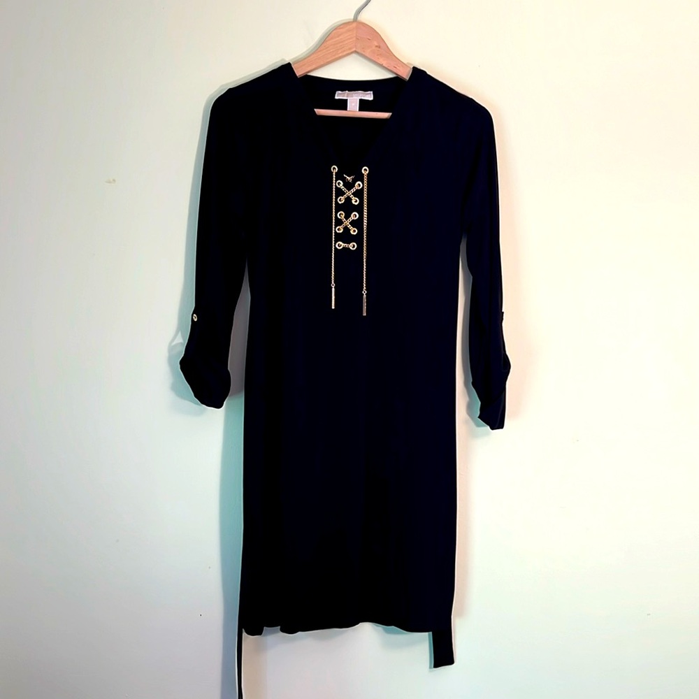 Micheal Kors - Black dress with classy gold detail. Size Medium.